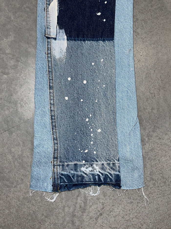 Flared-Denim Blau