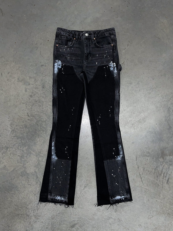 Flared-Denim Schwarz