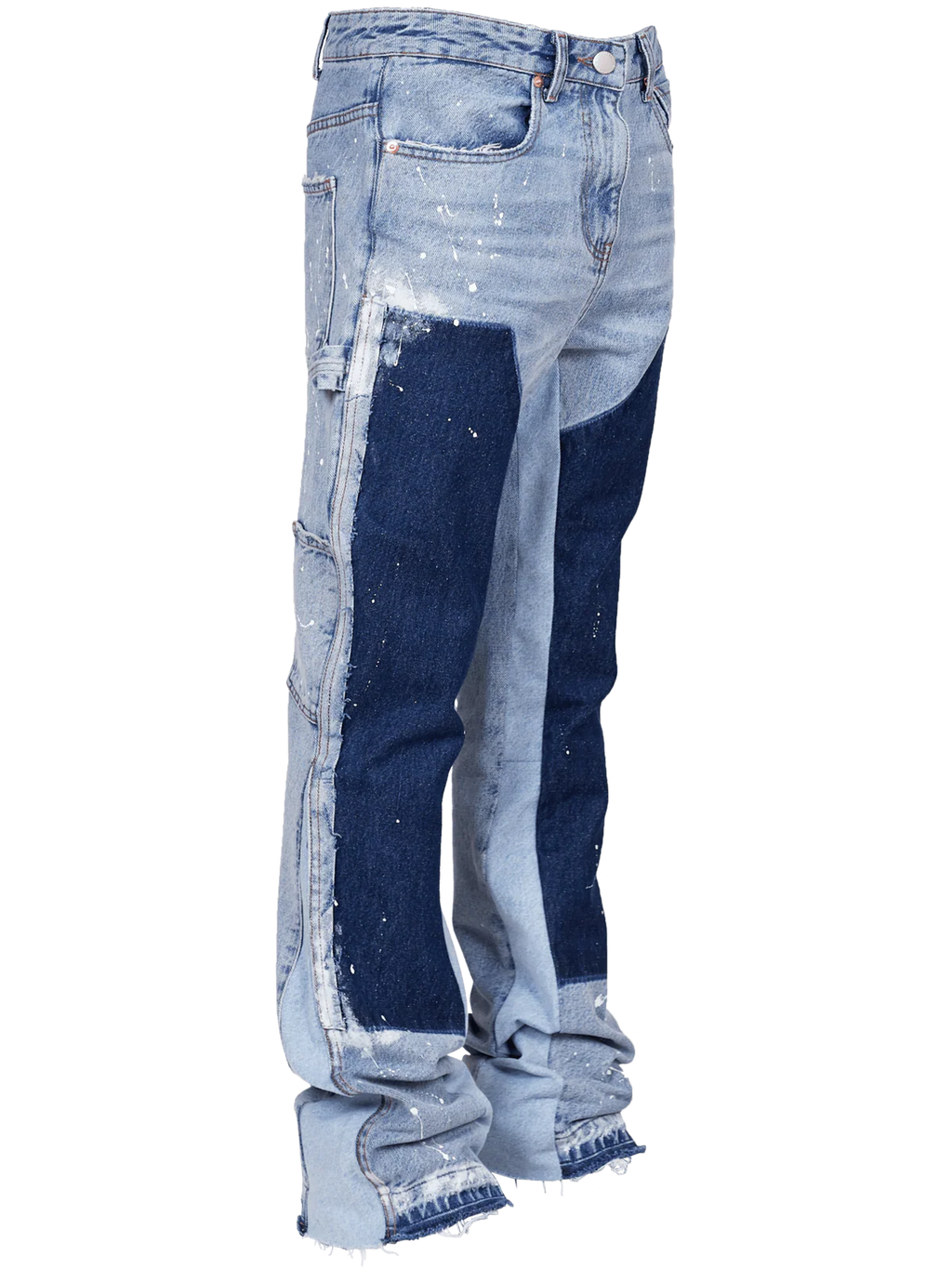 Flared-Denim Blau
