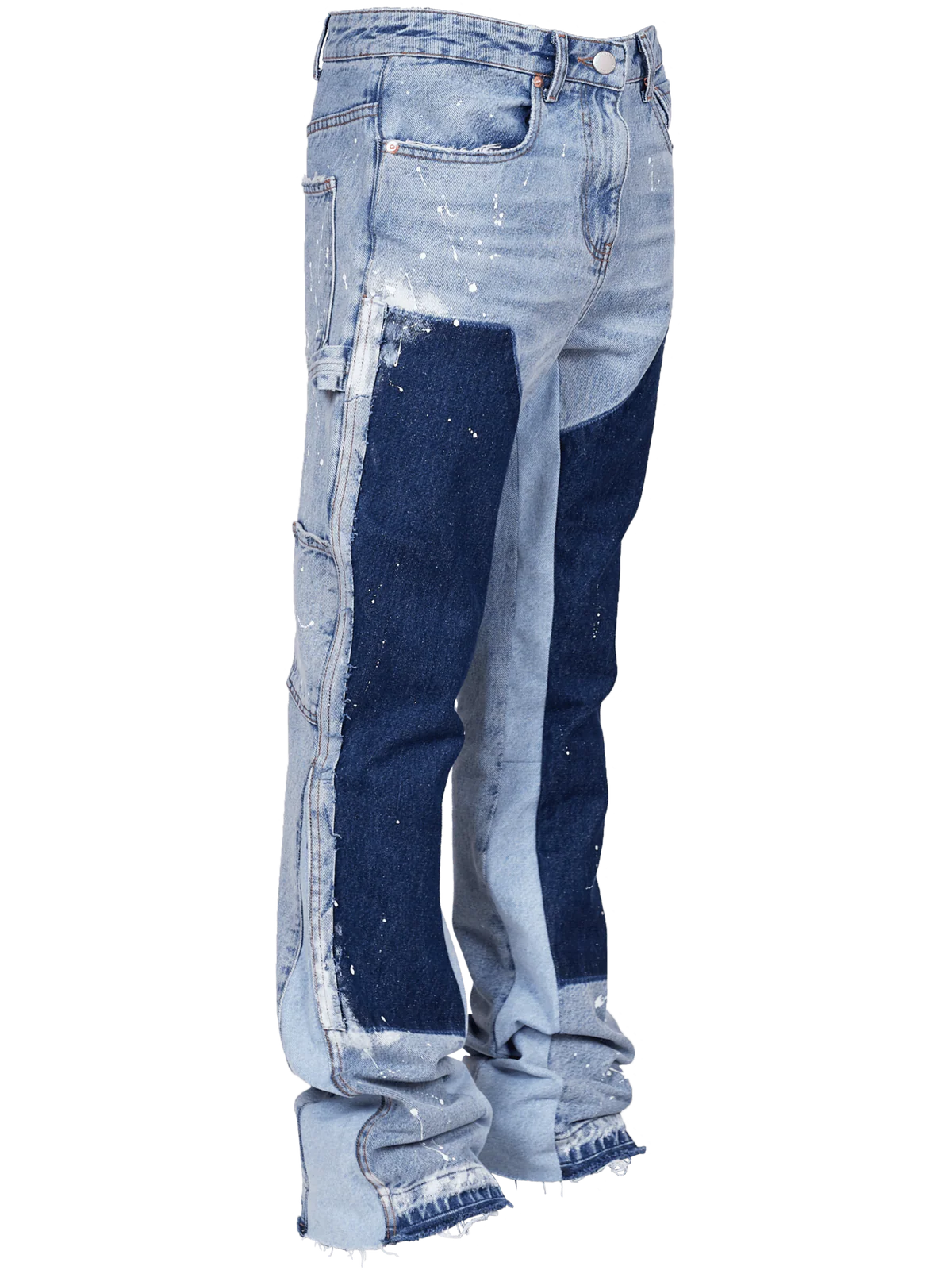 Flared-Denim Blau